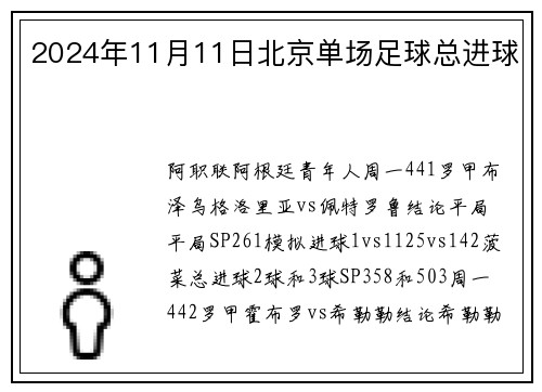 2024年11月11日北京单场足球总进球